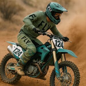 FLY RACING Kinetic Motorcycle Pants 40 Green Black Leather Patches MX Off Road